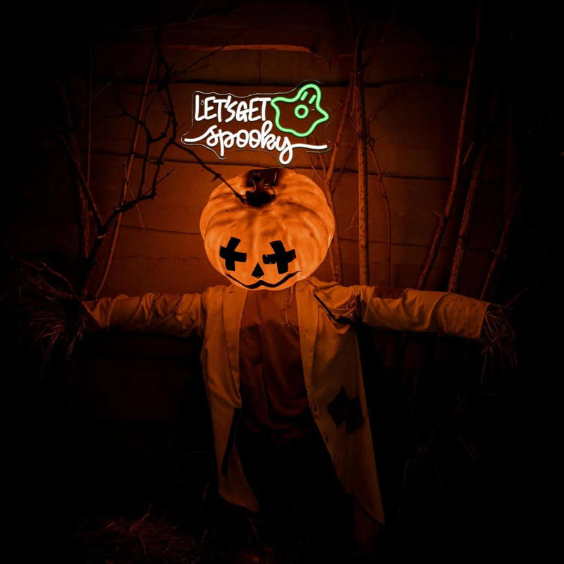 Description Picture 4 of itemLet’s Get Spooky Neon Sign Halloween Skeleton Skull LED Neon Light Sign For Game Room Bar Club Man Cave Home Decorations Gift