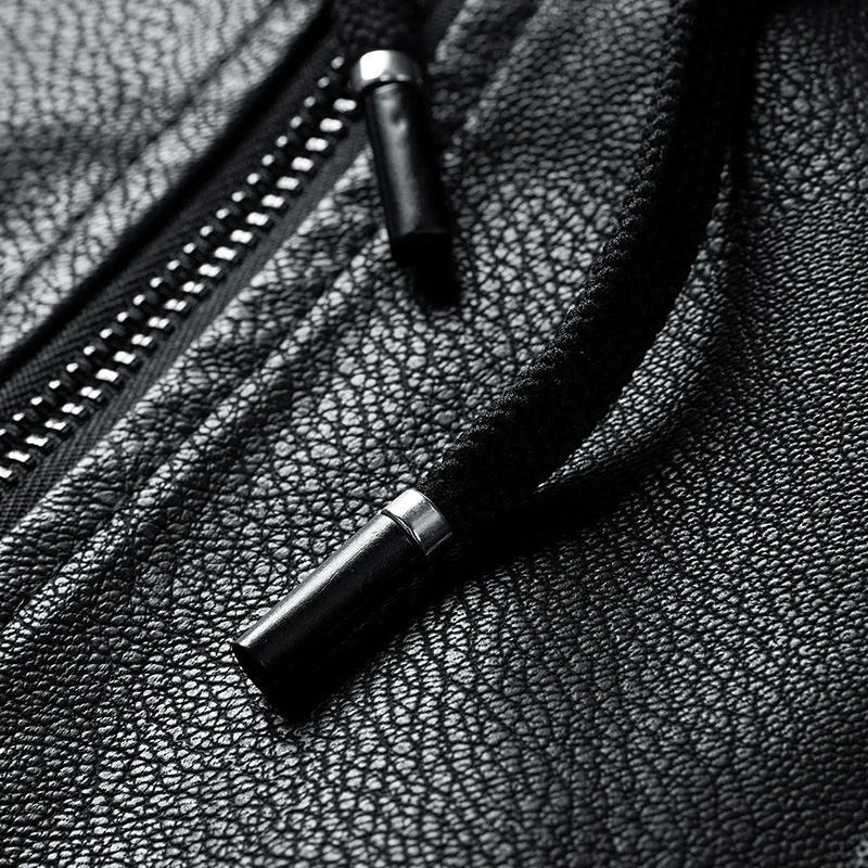 Description Picture 6 of itemHooded Oversized Leather Jacket Men's Autumn and Winter Korean Version Trendy Windproof Casual Jacket Men's Top