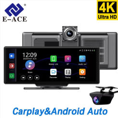 4K Dash Cam Front Lens Optional 1080P Rear Lens Carplay System Voice Control GPS WiFi App Control Large Screen Driving Dashboard