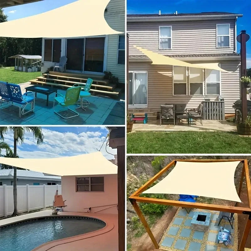 Description Picture 3 of itemWaterproof Awning Triangle Rectangular Shade Sail Anti-UV Suitable for Backyard Porch Gazebo Deck Garden Patio