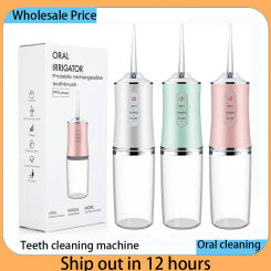 Portable Cordless Teeth cleaning machine Travel Oral Irrigator USB Rechargeable 3 Modes 4 Jet Tips IPX7 Mouth Washing Machine
