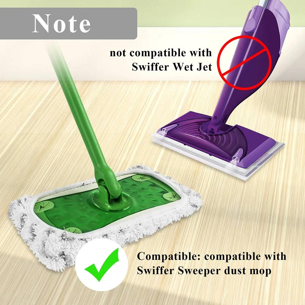 Description Picture 2 of itemReusable Microfiber Mop Pads for Swiffer Sweeper, Mop Cloths, Wet Dry Refills, Household Cleaning Tools, 2 Pcs, 4 Pcs