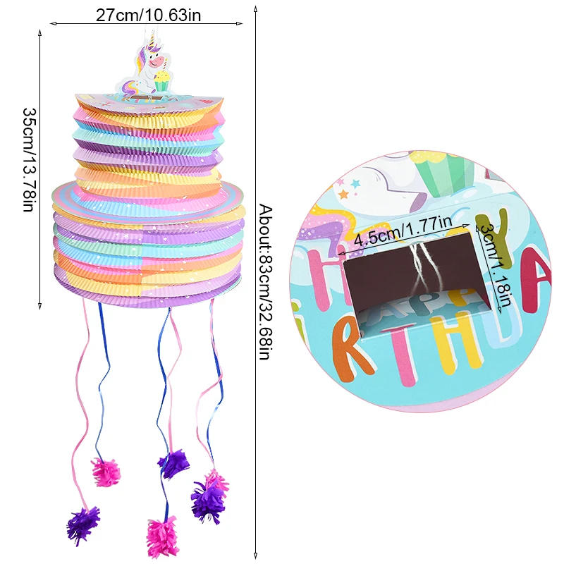 Description Picture 5 of itemChildren Birthday Star Pinata Game Paper Lantern Mexican Piñata Gift Box Funny Child Toy Birthday Festival Party Decoration Gift