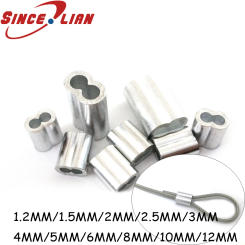 Aluminum Cable Crimps Sleeve Shape 8 Double Hole Ferrule Crimping Loop Oval Wire Rope Clip OD 1.2 1.5 2 2.5 3 4 5 6 8 10 12mm
