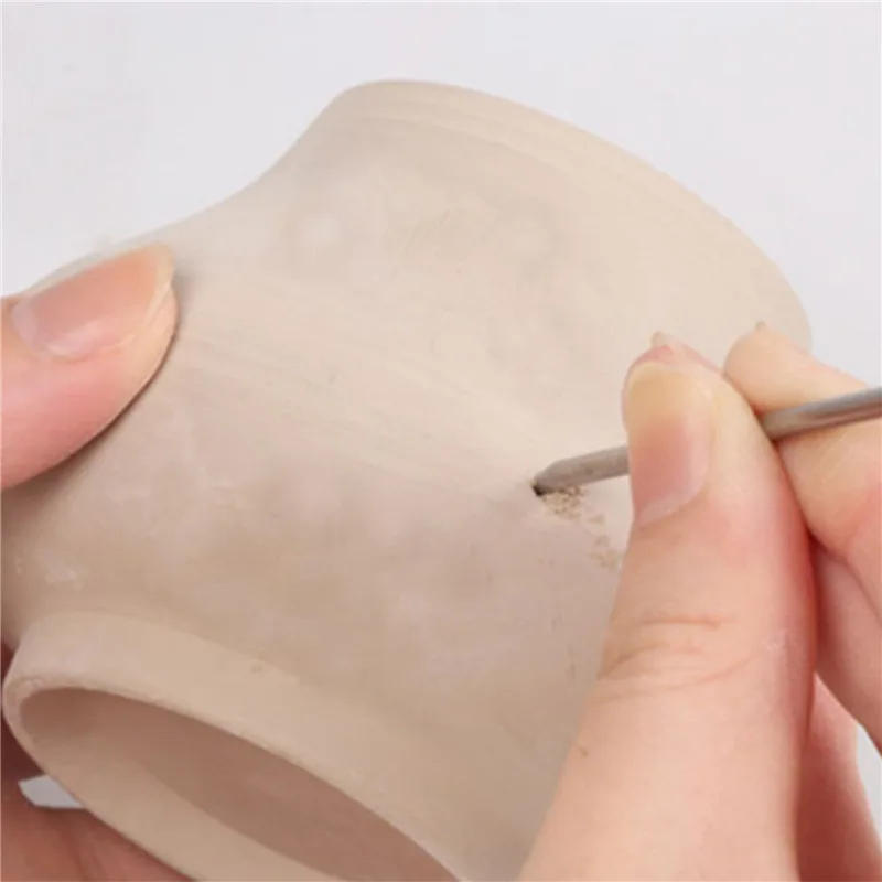 Description Picture 6 of item6 Pieces/set of Stainless Steel Hole Puncher Carving Sculpture Modeling Pottery Cutting and Punching Ceramic Polymer Clay Tools