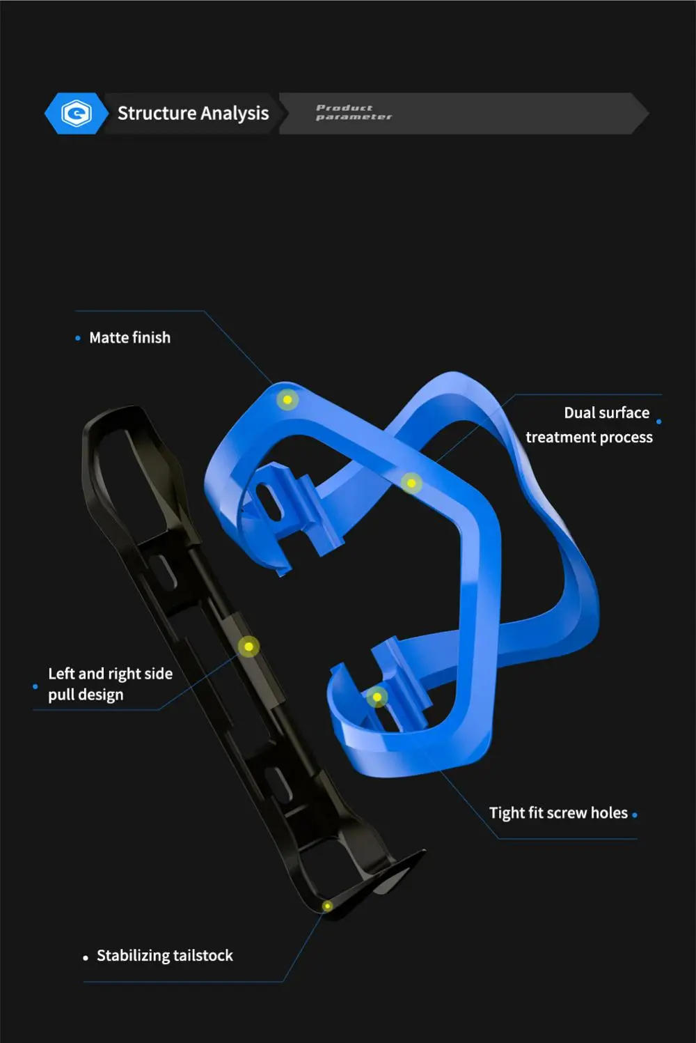 Description Picture 4 of itemBicycle Bottle Cage Road Mountain Bike Bottle Cage Riding Water Cup Holder Multi-functional Left And Right Side Pull Bottle Cage