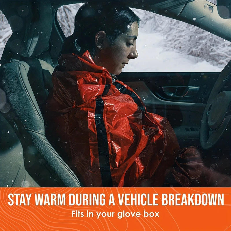 Description Picture 5 of itemEmergency Survival Sleeping Bag 26 Micron PE Aluminized Film Camping Hiking Waterproof Thermal Insulation Emergency Blanket Tent