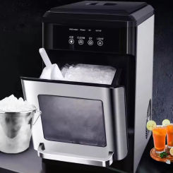 30KG / 24H Ice Machine HZB-20N Commercial Milk Tea Shop Small Irregular Particle Ice Fully Automatic Ice Maker