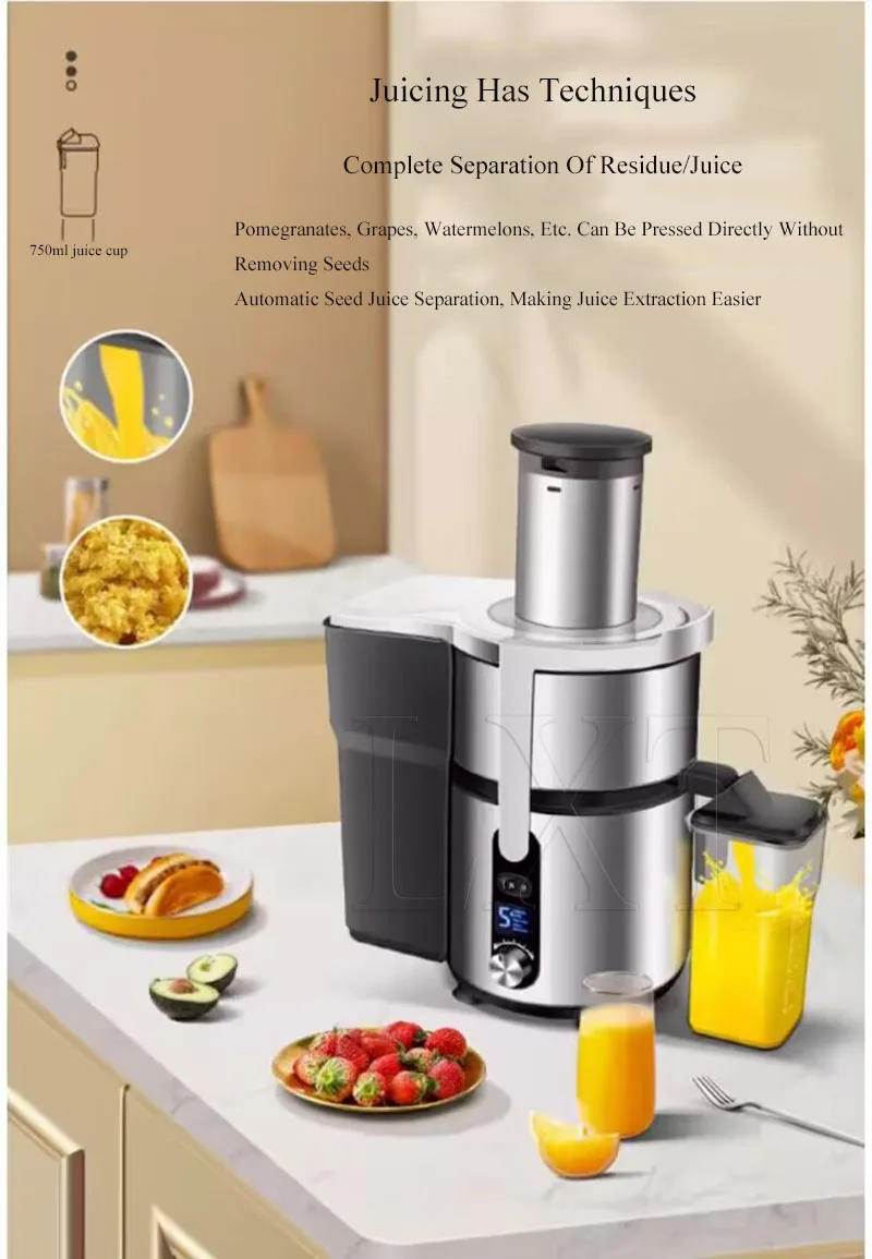 Description Picture 3 of item1250W Juicer With 84MM Wide Mouth For Whole Fruit Vegetable Centrifugal Juice Extractor With 5 Speed Setting Easy To Clean