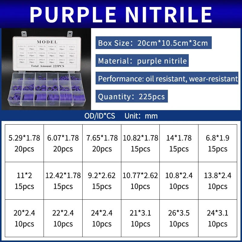 Description Picture 5 of itemAir-conditioning faucet machine boxed nitrile silicone fluorine repair kit sealing waterproof combination kit gasket o-ring