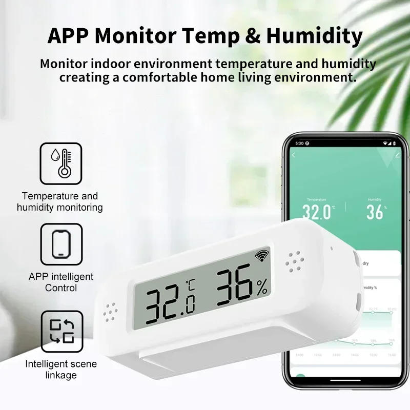 Description Picture 3 of itemTuya WiFi Mini Temperature Humidity For Smart Home Thermometer Hygrometer APP Remote Alarm Work with Google Home Yandex Alexa