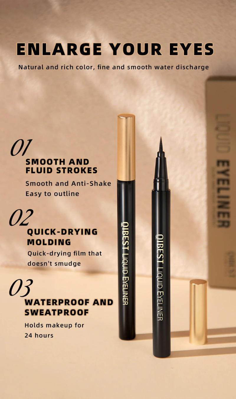 Description Picture 5 of itemLong Lasting Black Liquid Eyeliner Waterproof Eye Liner Pencil Quick Drying Not Bloom Natural Eyeliner Liquid Pen Cosmetic Tools