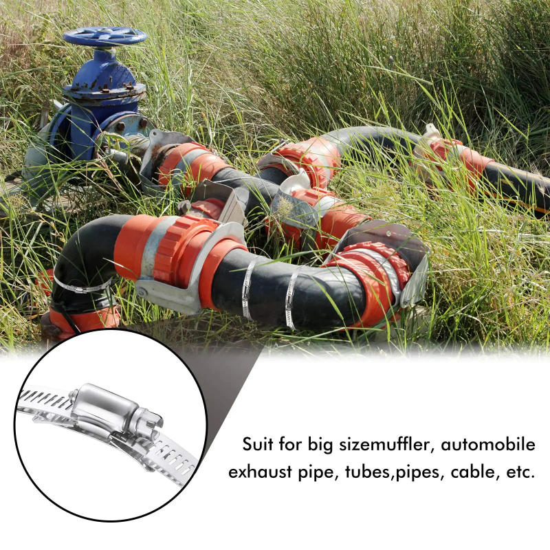 Description Picture 5 of item304 Stainless Steel 10/20Pc Clamps Hose Fasteners Worm Clamp Fastener for 12.7mm Wide Hose Clamp Steel Strip Adjustable DIY Worm