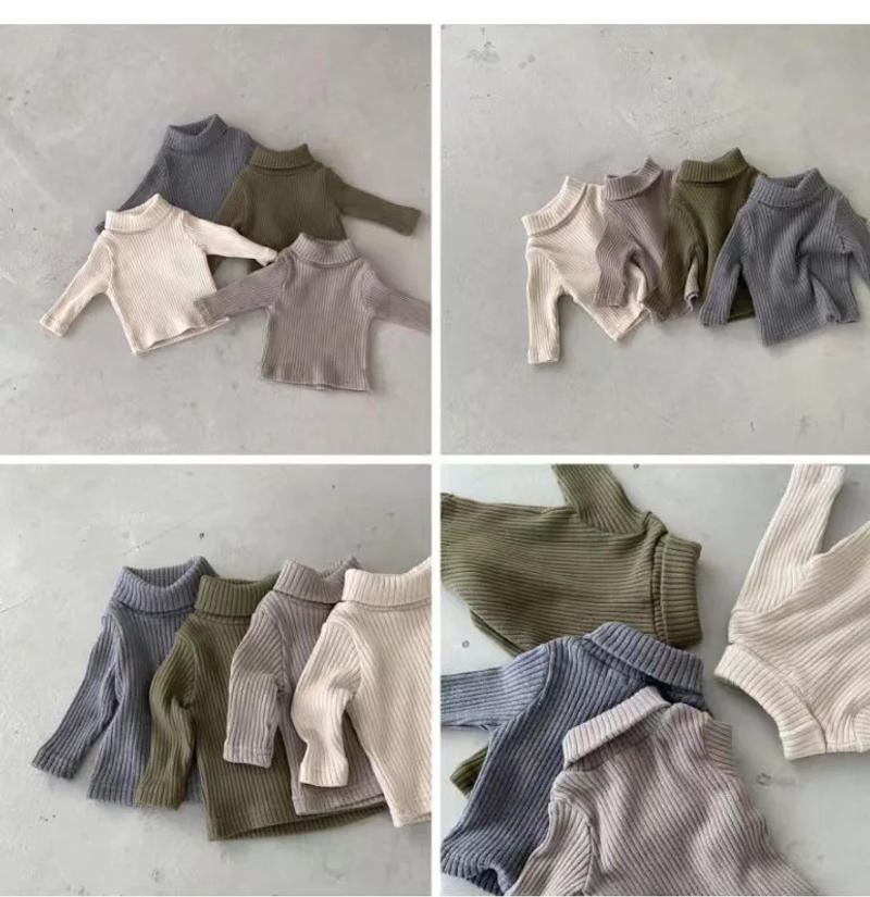 Description Picture 5 of itemWinter New Baby Solid Bottoming Shirts Infant Girl Cotton Long Sleeve T Shirts Toddler Girl Turtleneck Tops Kids Clothes