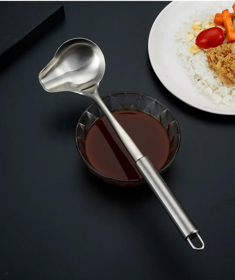 Description Picture 2 of itemHot Pot Soup Ladle Spoon Stainless Steel Duck Mouth Shaped Spoon Soup Sauce Spoon Tableware Scoop Ladle Kitchen Cooking Tools