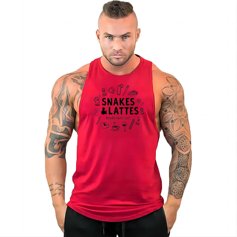 Description Picture 6 of itemTank top men spring summer sleeveless sport quick dry men's T-shirt men's top crew-neck pop polyester casual gym