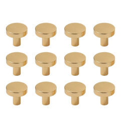 Upgrades Gold Finish Cabinet Hardware 12pcs Brass Knob Set Classical Gold Tone Cabinet Knobs set for Dressers & Cabinets