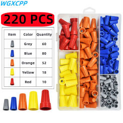 40-220 PCS,Quick Connector Spring Cap,Cable Wire Connector,Crimp End Terminals,Insulated Electrical Insert Splice Swivel Wire