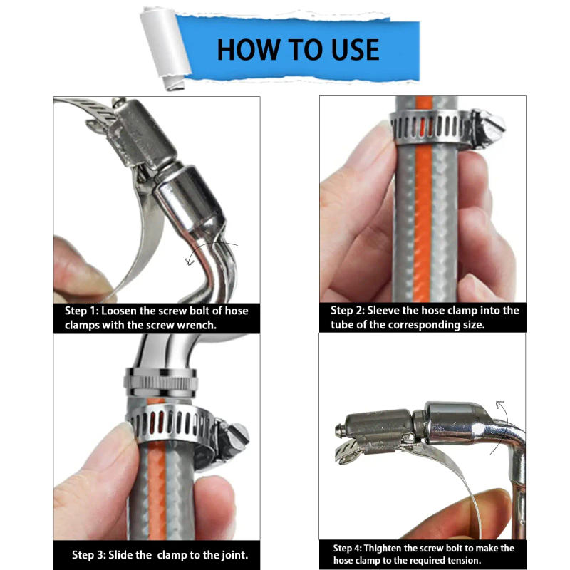 Description Picture 5 of item77Pcs Hose Clamps with 2pcs Socket Wrench Adjustable 6-51mm Clips Worm Gear Hose Clamp Assortment Kit for Plumbing Automotive