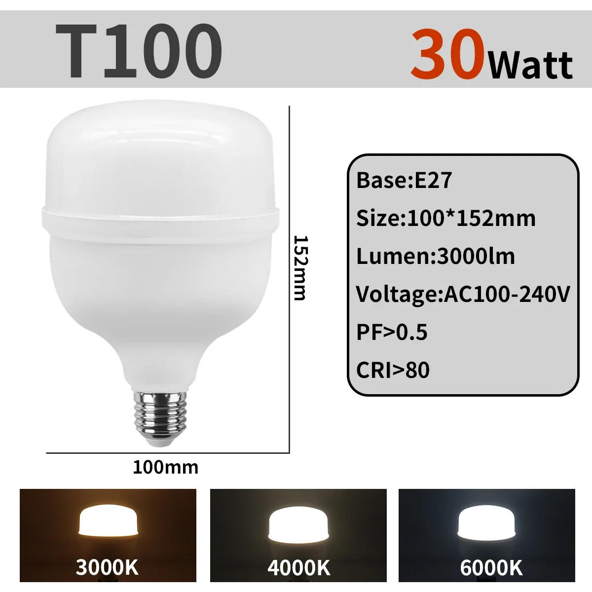 Description Picture 6 of item5pcs Super bright LED Bulb 50W 20W 30W 40W AC 110V 220V E27 LED lamp Bulb LED Light Bombilla Lighting Lamp for home derection