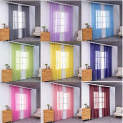 2Pcs Solid Color Tulle Curtains Finished Living Room Balcony Sheer Voile Window Screen French Curtain for Home Bedroom Hotel