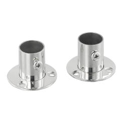 2pcs Flange Rail Rod Holder Wardrobe Pole Bracket19-32mm Stainless Steel Pole Socket Shower Curtain Rod End Support Hardware