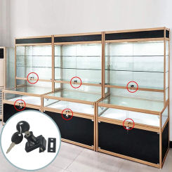 Showcase Cabinet Lock Replacement Sliding Door Spare Parts 2x Key Accessories Cabinet For 5-8mm Glass Glass Door