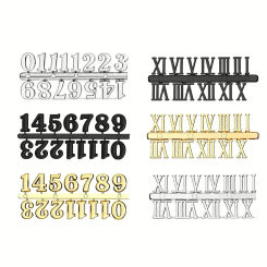 1 Set Clock Number Plate Roman Arabic  Tricolor Clock Part DIY Clock Numbers Quartz Needle Wall Clock Replace Needle