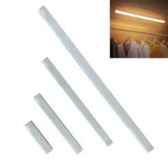 Magnetic Attraction LED Wardrobe Light PIR Motion Sensor 10/20/30/50CM Cabinet Night Light USB Rechargeable Warm White Light Bar