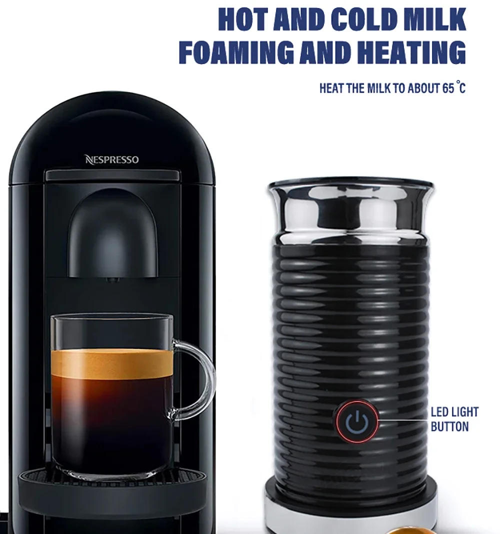 Description Picture 2 of item110V 220V Milk Frother Frothing Automatic Milk Warmer Foamer Cold/Hot Latte Cappuccino Chocolate Portable Household Foam Maker