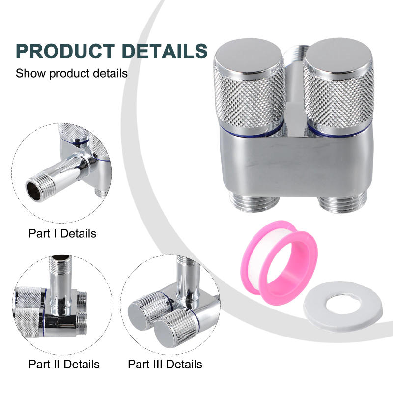 Description Picture 6 of itemG1/2 1 In Two Out Double Control Washing Machine Faucet Toilet Triangle Valve Kitchen Sink Bathroom Basin Faucet Accessories