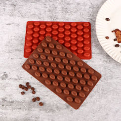 1Pc 55 Cavities Coffee Bean Silicone Candle Mold DIY Soap Resin Making Mould Chocolate Ice Jelly Baking Tool Cake Decor Gifts