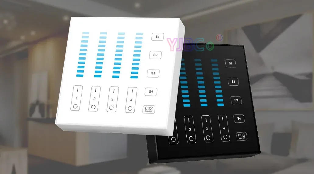 Description Picture 5 of itemMiboxer single color dimming 4-Zone Touch Panel Remote Brightness 3V use for LED light/led Controller/Triac Dimmer/Smart switch