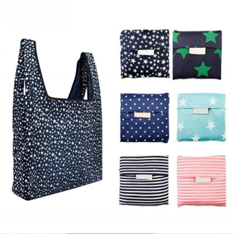 Description Picture 5 of itemWomen Shopping Bags Hot Creative Environmental Storage Bag Fashion Printing Foldable Green Tote Folding Pouch Handbags Storage