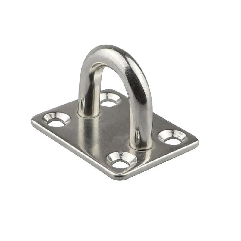 Description Picture 5 of item4pcs M5/M6/M8 Stainless Steel Square Pad Eye Plate Hook Hanger Heavy Duty Ceiling Wall for Boating Yacht Shade Sailing Marine