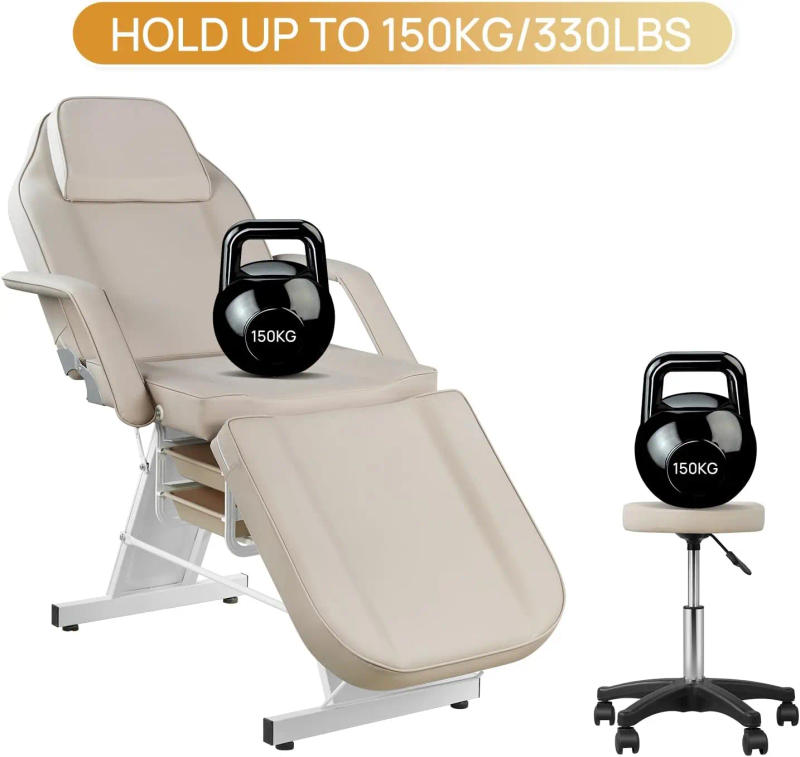 Description Picture 6 of itemFacial Chair Tattoo Chair for Artist 73inch Adjustable Massage Table with Stool Facial Bed for Spa Beauty Esthetician Gray