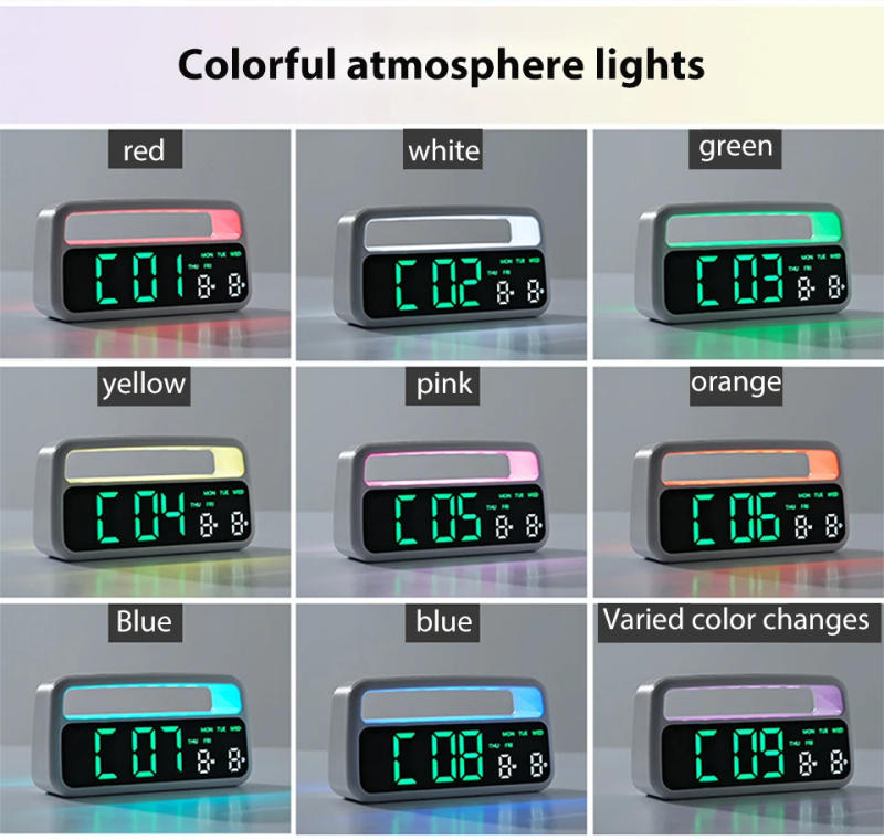 Description Picture 5 of itemDigital Alarm Clock with Ambient-Light Date Dual Alarms Electronic Table Clock Brightness Adjustment Sleep Mode Home LED Clocks