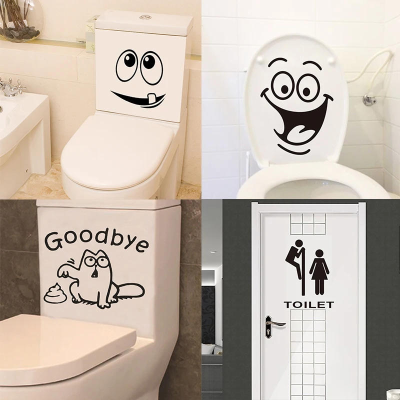 Description Picture 5 of itemBathroom Funny Toilet Sticker Wall Stickers PVC Waterproof Wall Decals Cute Cartoon Windows Door Home Decoration Five Models