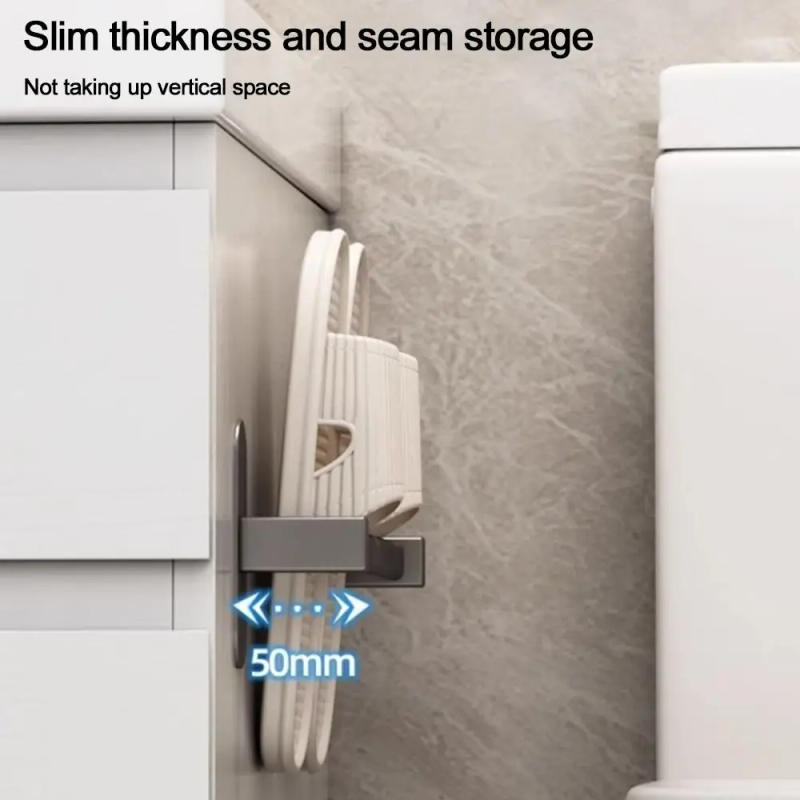 Description Picture 4 of itemCreative Slipper Rack Household Wall-mounted Toilet Towel Bar Bathroom Indoor Shoe Storage Shelf Holder Space-saving