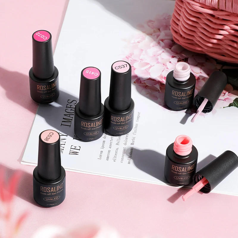 Description Picture 6 of itemROSALIND Multi-Colors Nail Gel Polish Nude Pink Shiny Varnish UV Semi Permanent Nails Beauty Diamond Top Peel Base Coat Nail Gel