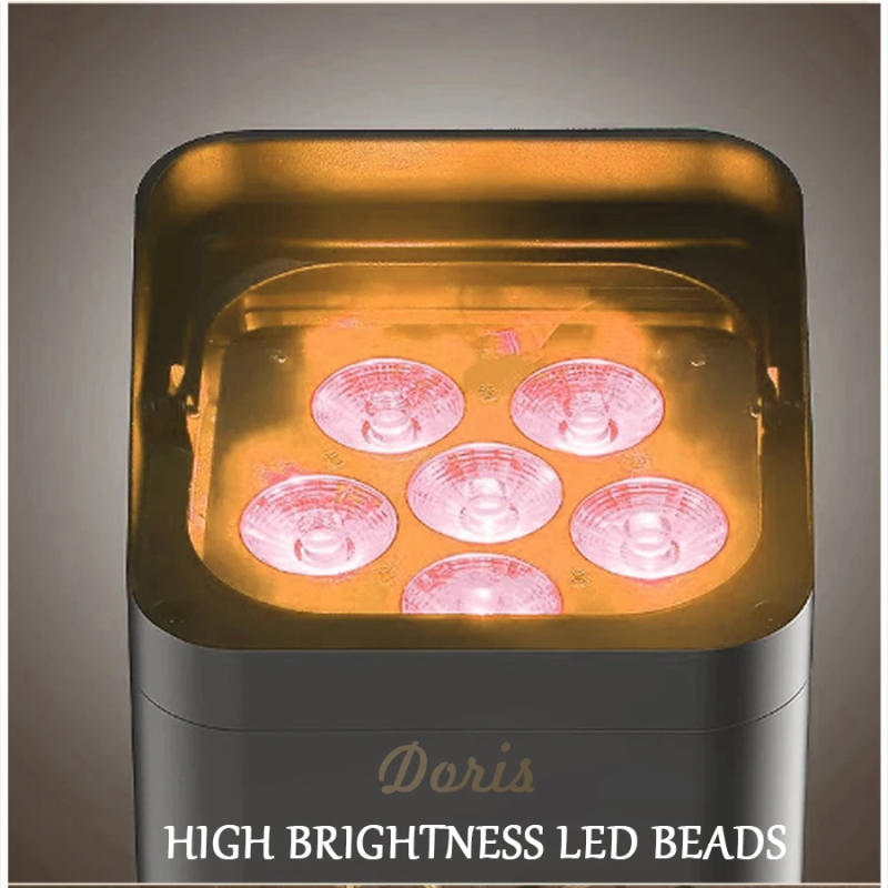 Description Picture 5 of item0 Tax 4Pcs  Stage Lighting Effect Infrared APP control 6x18W RGBWA+UV up-light 6in1 Wireless LED Battery Par Light Party DJ