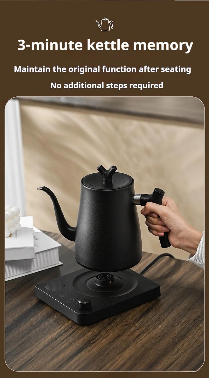 Description Picture 6 of item1000ML Smart Temperature Control Electric Kettle - Auto Shut-Off & Boil-Dry Protection - Stainless Steel Pour-Over Coffee &
