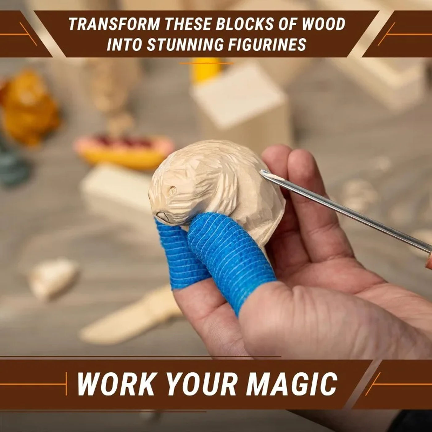 Description Picture 3 of item18 Pcs Basswood Carving Blocks Whittling Wood Carving Blocks Basswood for Carving Wood for Whittling Kit Wood Blocks for Carving
