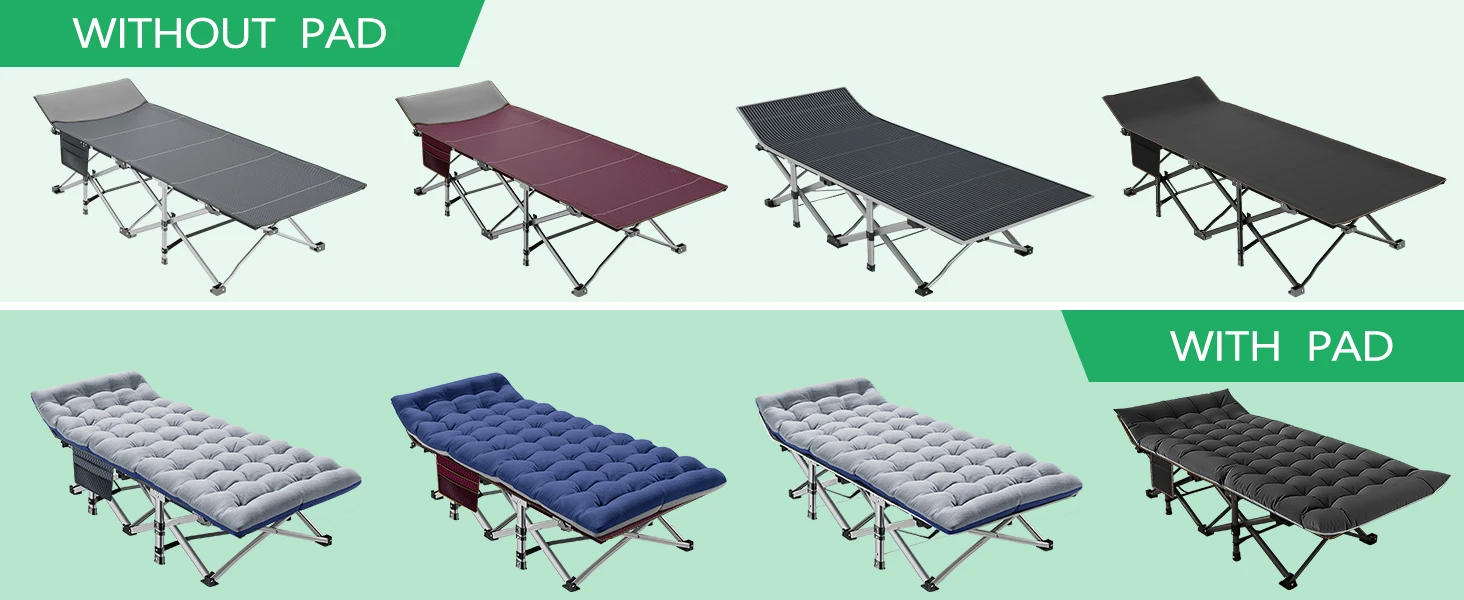 Description Picture 6 of itemFolding Camping Cots for Adults Heavy Duty Cot with Mattress, Portable Sleeping Cot Folding Outdoor Bed with Carry Bag, Folding