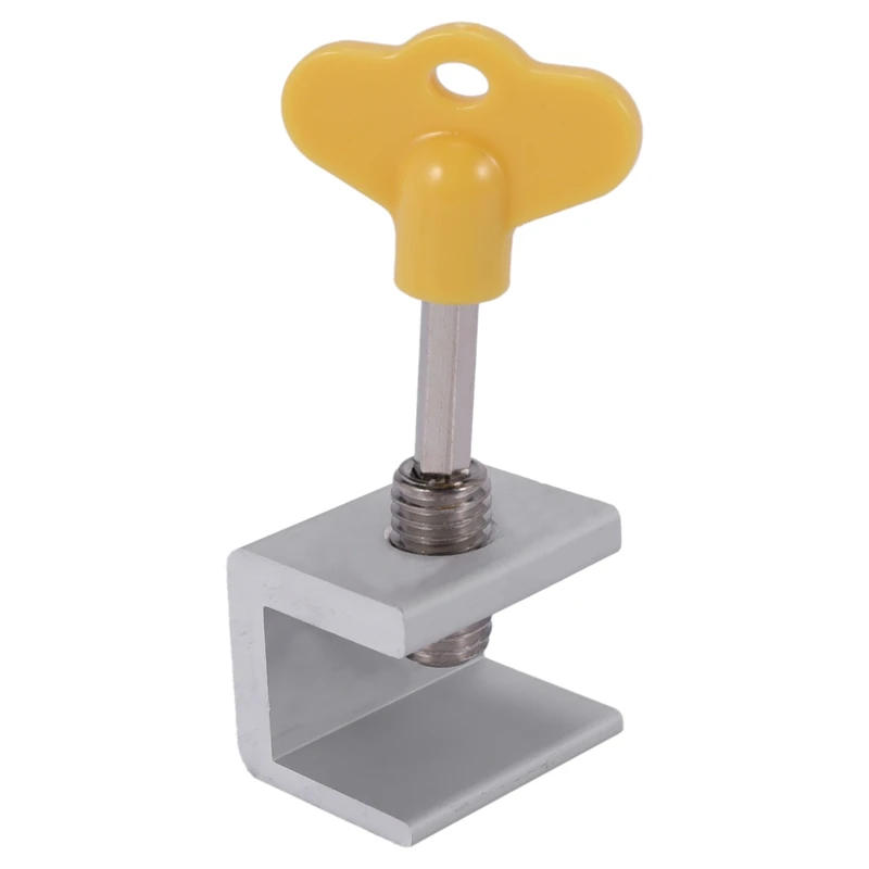 Description Picture 5 of item4 Sets Adjustable Sliding Window Locks Stop Aluminum + Plastic Door Frame Security Lock With Keys Home Office Safety Window Lock