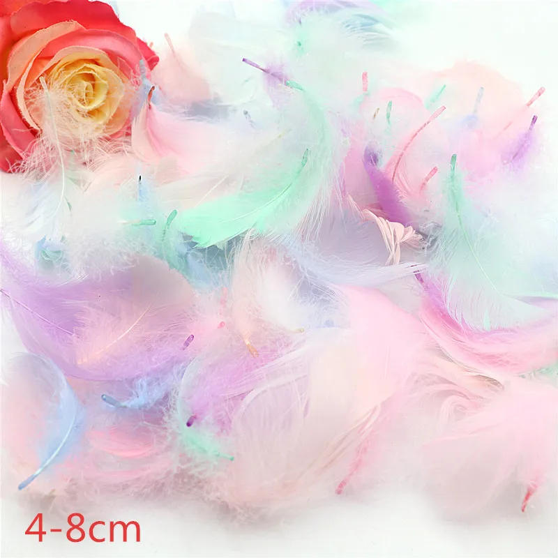 Description Picture 3 of item100pcs Natural Goose Feather Feathers 4-8 Cm 8-12 Cm Goose Down Colored Feathers DIY Home Craft Decoration Jewelry Decoration
