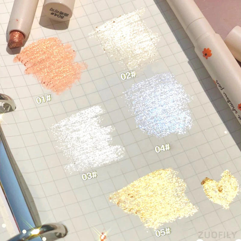 Description Picture 6 of itemGlitter Silkworm Eyeshadow Liner Pencil Brightening Highlighter Blue Gold Silver Eyeshadow Pen Lasting Shiny Eye Makeup Cosmetic