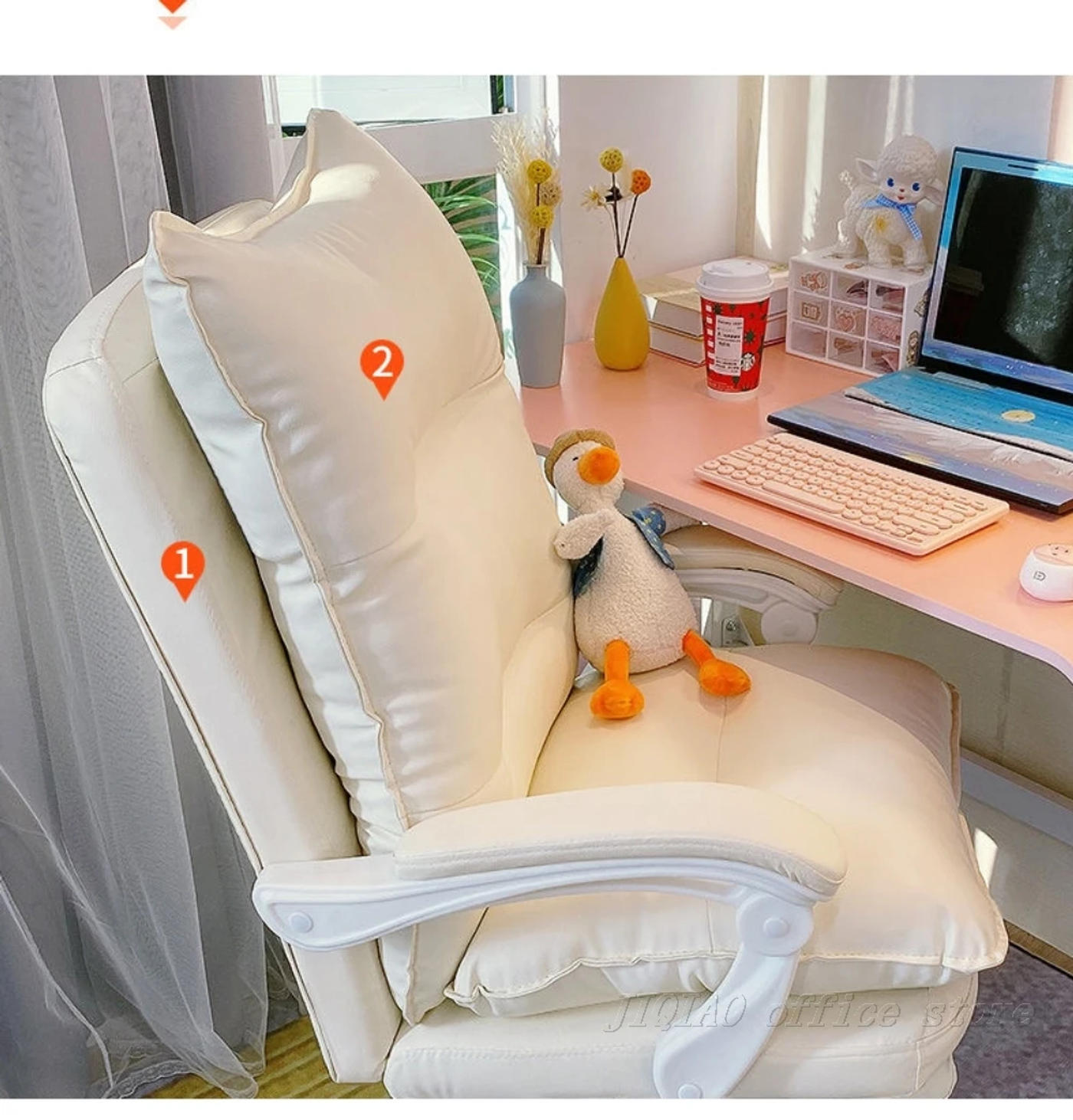 Description Picture 6 of itemGaming Chair Comfortable Soft Sofa Chair Bedroom Gamer Live Computer Chair Student Leather Office Chair Pink Ergonomic Chair