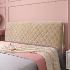 Soft Thicken Velvet Quilted Headboard Cover Solid Color All-inclusive Universal Bed Head Cover Luxury Bed Back Protector Cover