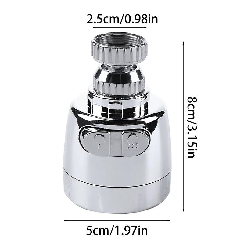 Description Picture 3 of itemStainless Steel Kitchen Faucet Aerator 360 Degree Swivel Adjustable 2/3 Mode Sprayer Filter Water Saving Nozzle Filter Faucet